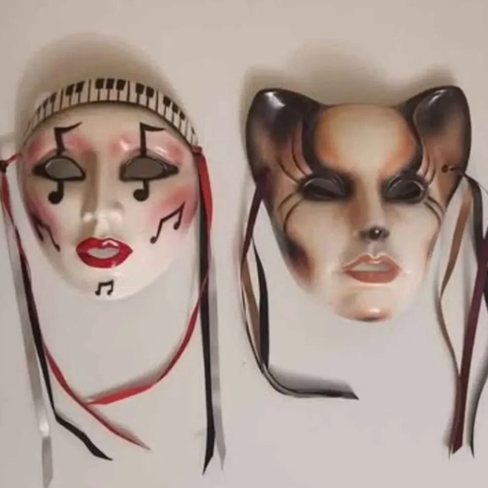Vintage 1980s Cat and Music Masks